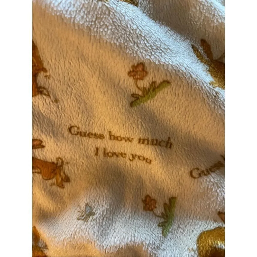 Guess how much I love you brown bunny fleece lovey, blanket 10 x I0